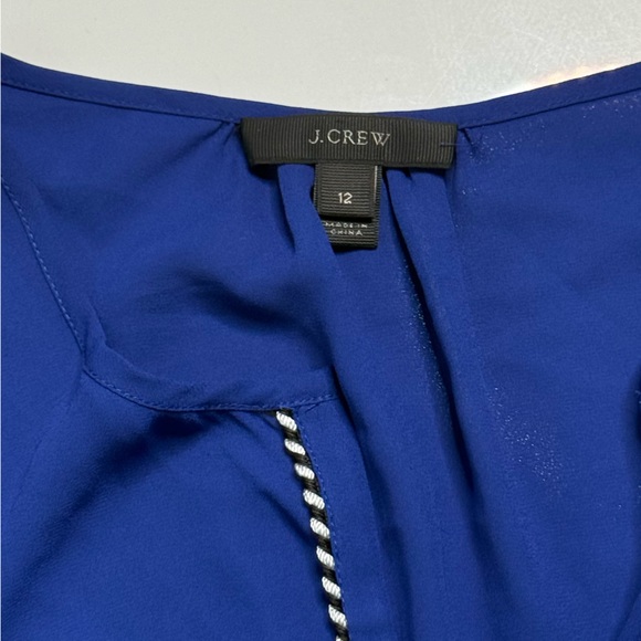 J. Crew Royal Blue Blouse with Trim - Picture 2 of 3